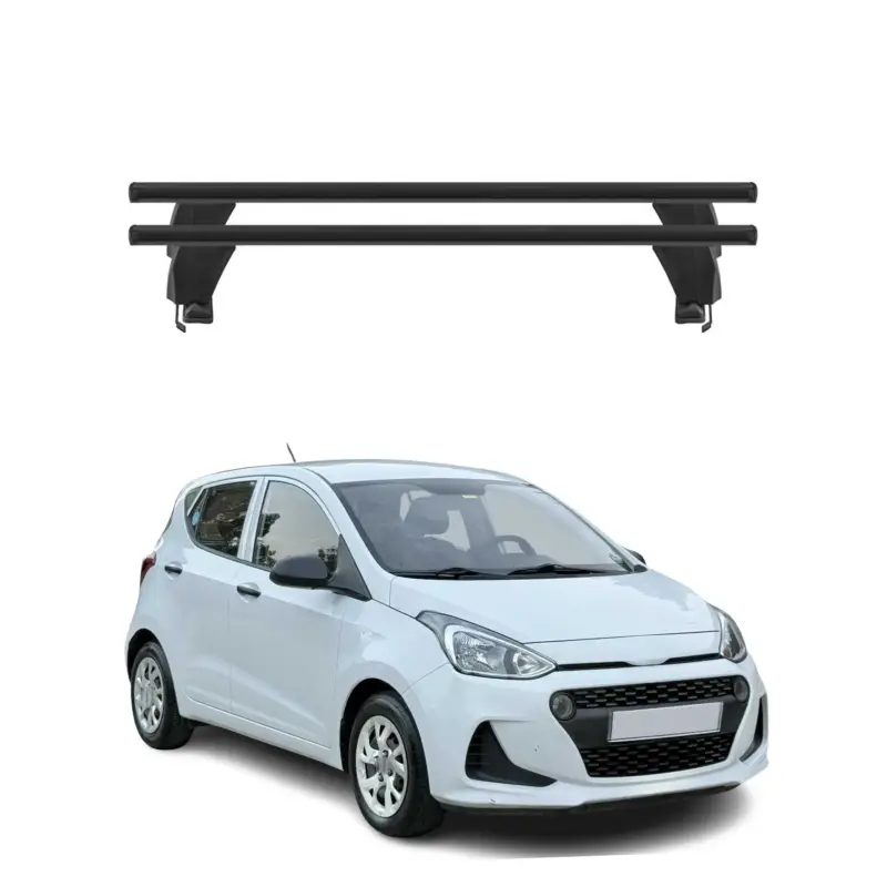 Must-Have Menabo Dachträger Grundtäger für Hyundai i10 2017-2019 50kg Alu Schwarz 2 tlg