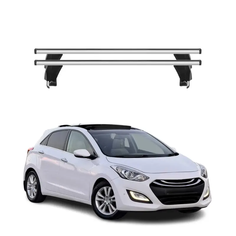 Menabo Dachträger Grundtäger für Hyundai i30 2011-2015 50kg Alu Silber 2 tlg Neu