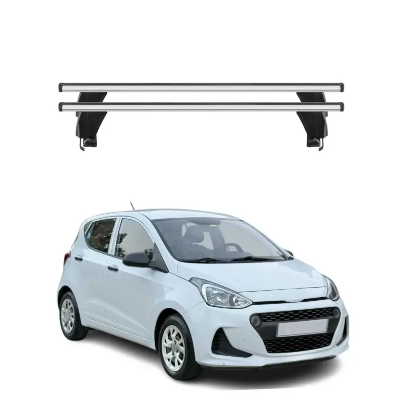 Zertifiziert Menabo Dachträger Grundtäger für Hyundai i10 2017-2019 50kg Alu Silber 2 tlg