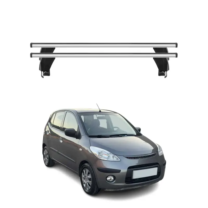 Menabo Dachträger Grundtäger für Hyundai i10 2007-2013 50kg Alu Silber 2 tlg Echt