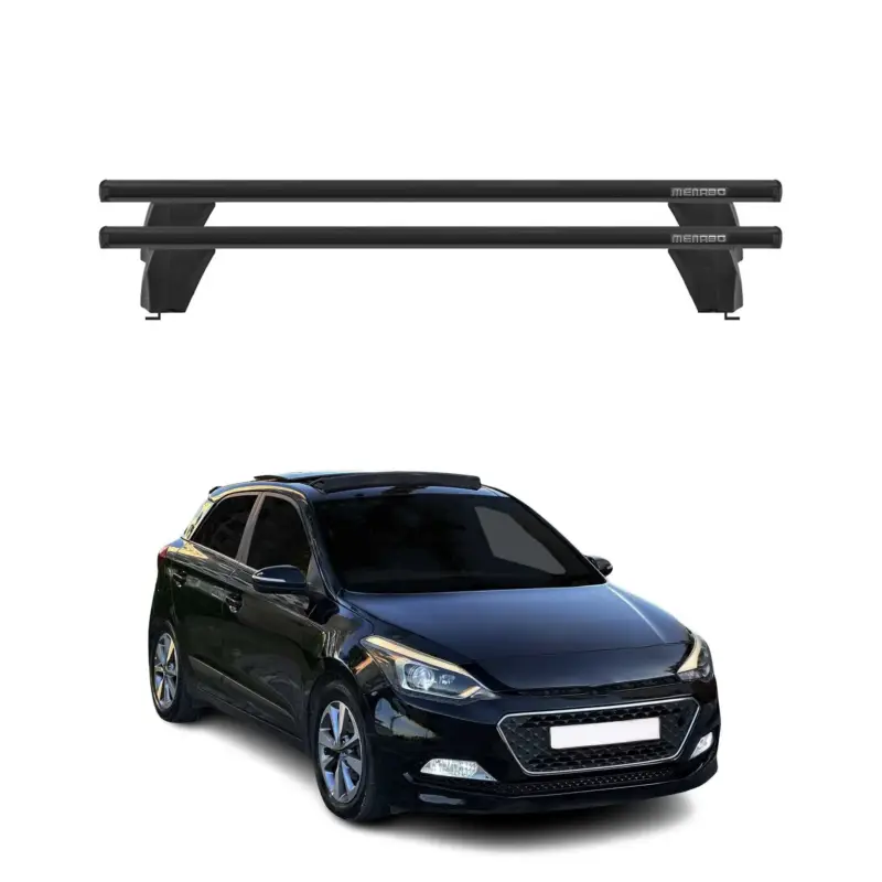 Sonderaktion Menabo Dachträger Grundtäger für Hyundai i20 2014-2020 75kg Alu Schwarz 2 tlg