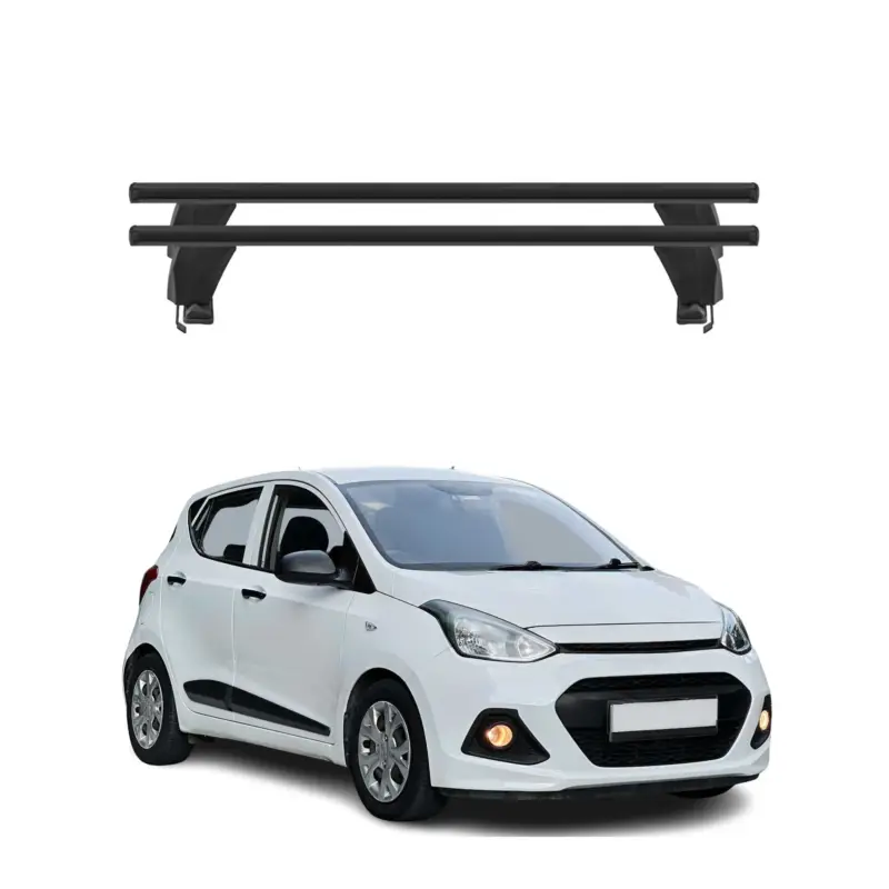 Jetzt Kaufen Menabo Dachträger Grundtäger für Hyundai i10 2013-2017 50kg Alu Schwarz 2 tlg