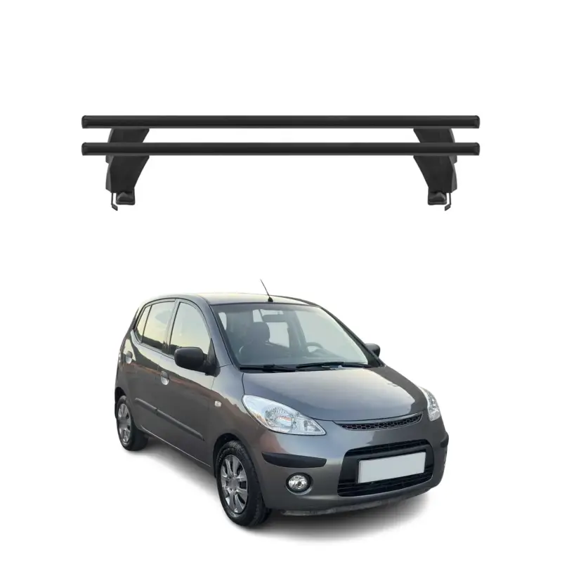 Menabo Dachträger Grundtäger für Hyundai i10 2007-2013 50kg Alu Schwarz 2 tlg Expressversand