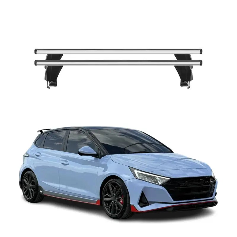 Expressversand Menabo Dachträger Grundtäger für Hyundai i20 N 2021-2024 50kg Alu Silber 2 tlg