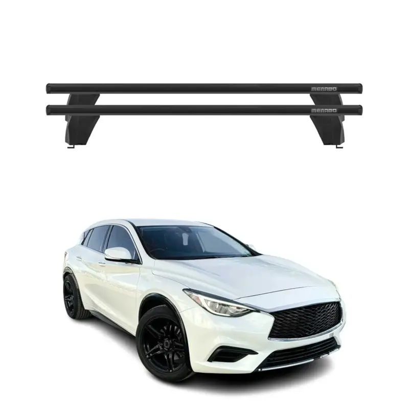 Menabo Dachträger Grundtäger für Infiniti QX30 2017-2019 75kg Alu Schwarz 2 tlg Neuheit