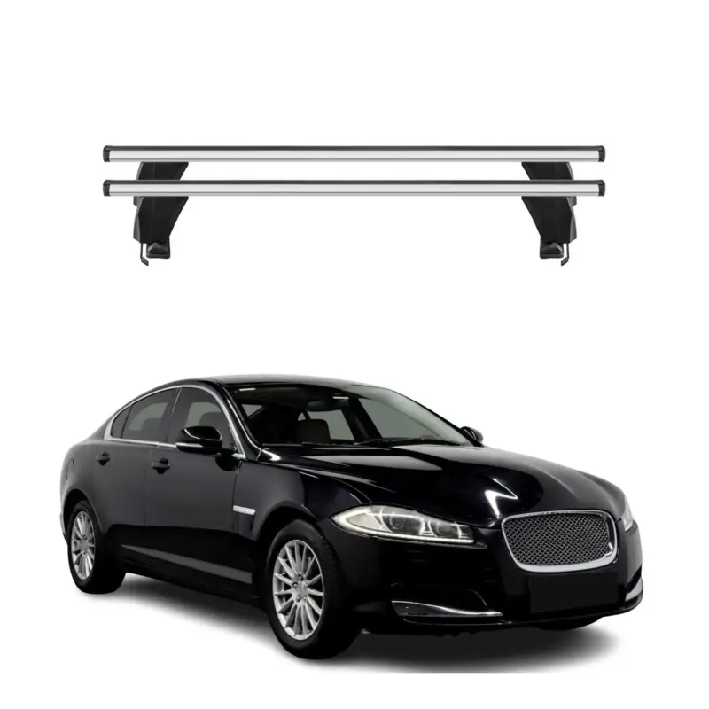 Highlight Menabo Dachträger Grundtäger für Jaguar XF X250 2008-2015 50kg Alu Silber 2 tlg