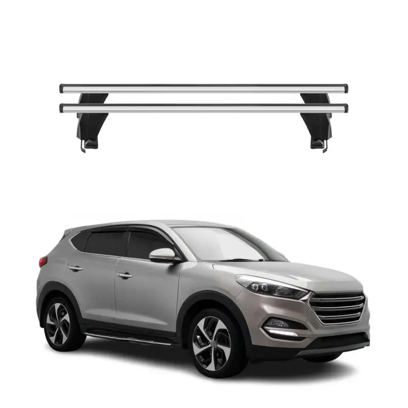 Expressversand Menabo Dachträger Grundtäger für Hyundai Tucson mk3 2015-2020 50kg Alu Silber 2x