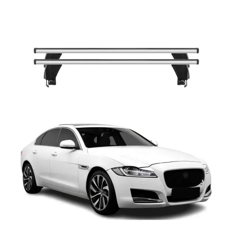 Menabo Dachträger Grundtäger für Jaguar XF X260 2015-2020 50kg Alu Silber 2 tlg Ausverkauf