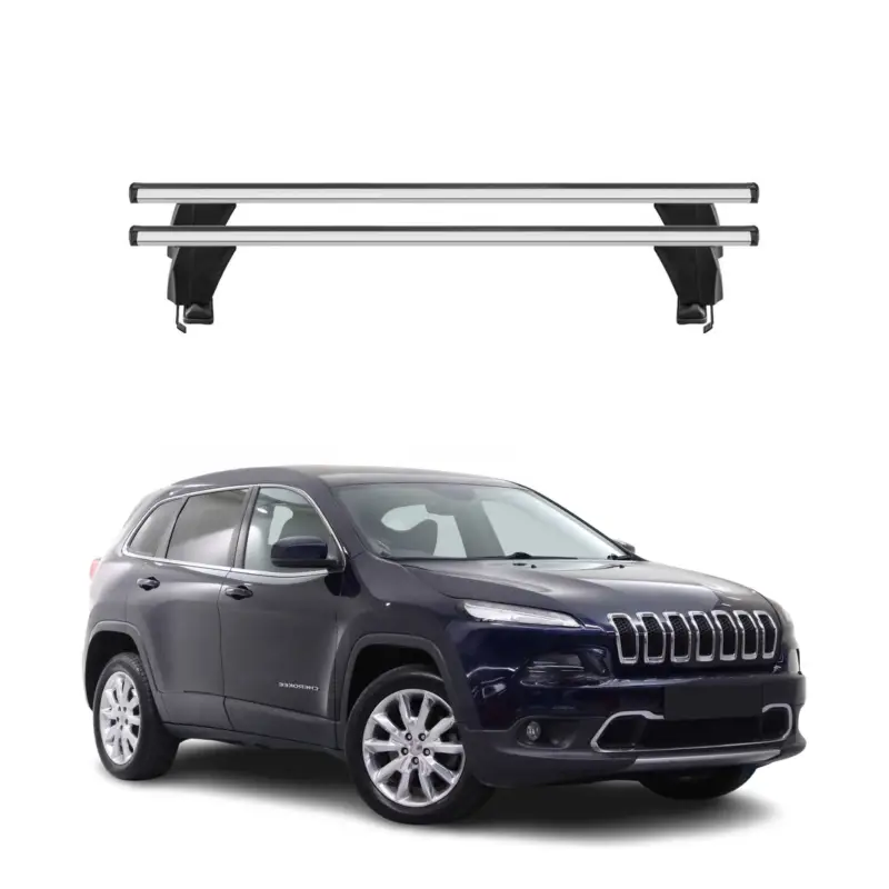 Finale Aktion Menabo Dachträger für Jeep Cherokee KL 2014-2018 Pre-FL 50kg Alu Silber 2x