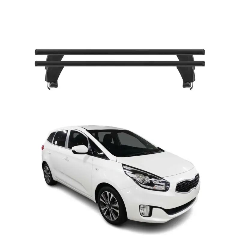 Billig Menabo Dachträger Grundtäger für Kia Carens 2013-2021 50kg Alu Schwarz 2 tlg