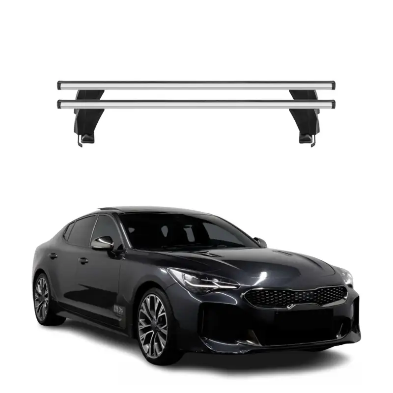 Preiswert Menabo Dachträger Grundtäger für Kia Stinger 2018-2023 50kg Alu Silber 2 tlg