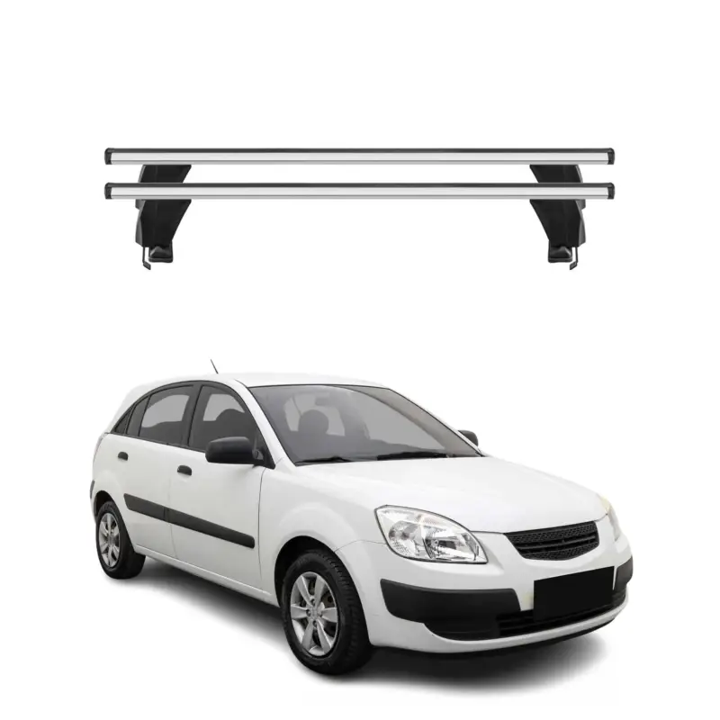 Top-Preis Menabo Dachträger Grundtäger für Kia Rio Schrägheck 2005-2011 50kg Alu Silber 2x