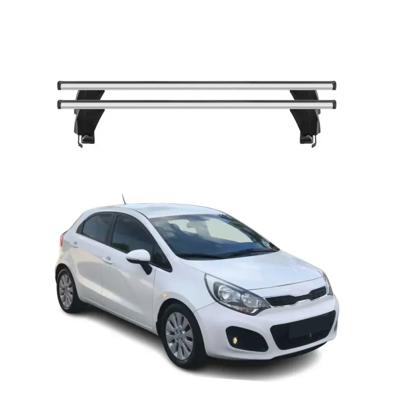 Menabo Dachträger Grundtäger für Kia Rio Schrägheck 2011-2017 50kg Alu Silber 2x Beliebt