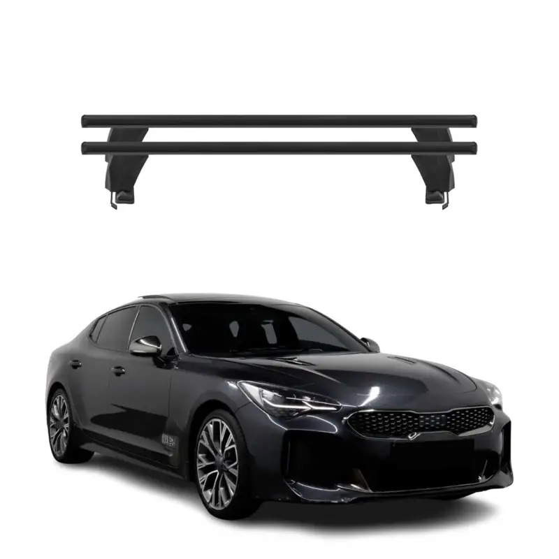Expressversand Menabo Dachträger Grundtäger für Kia Stinger 2018-2023 50kg Alu Schwarz 2 tlg