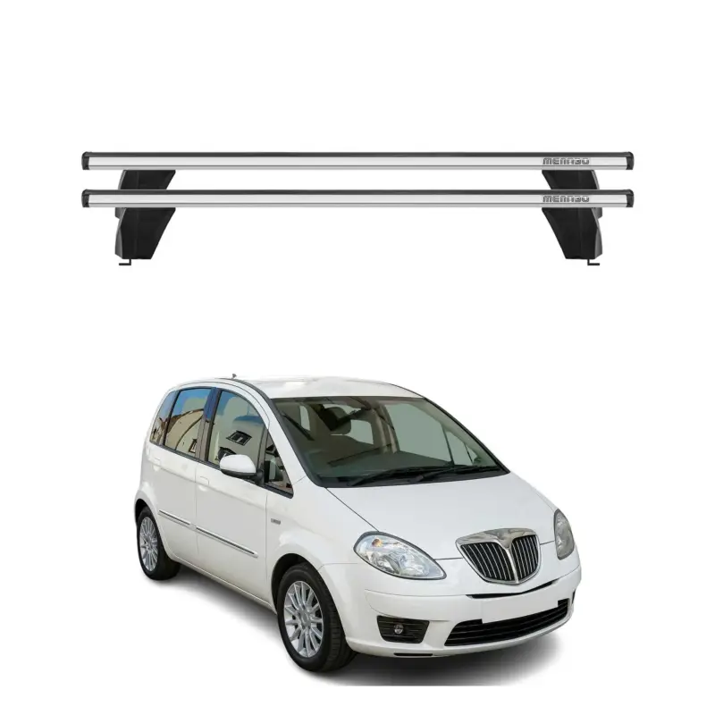 Aktuell Menabo Dachträger Grundtäger für Lancia Musa 2007-2012 75kg Alu Silber 2 tlg
