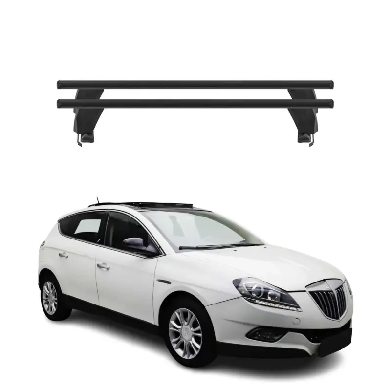 Menabo Dachträger Grundtäger für Lancia Delta 2008-2014 50kg Alu Schwarz 2 tlg Top-Seller