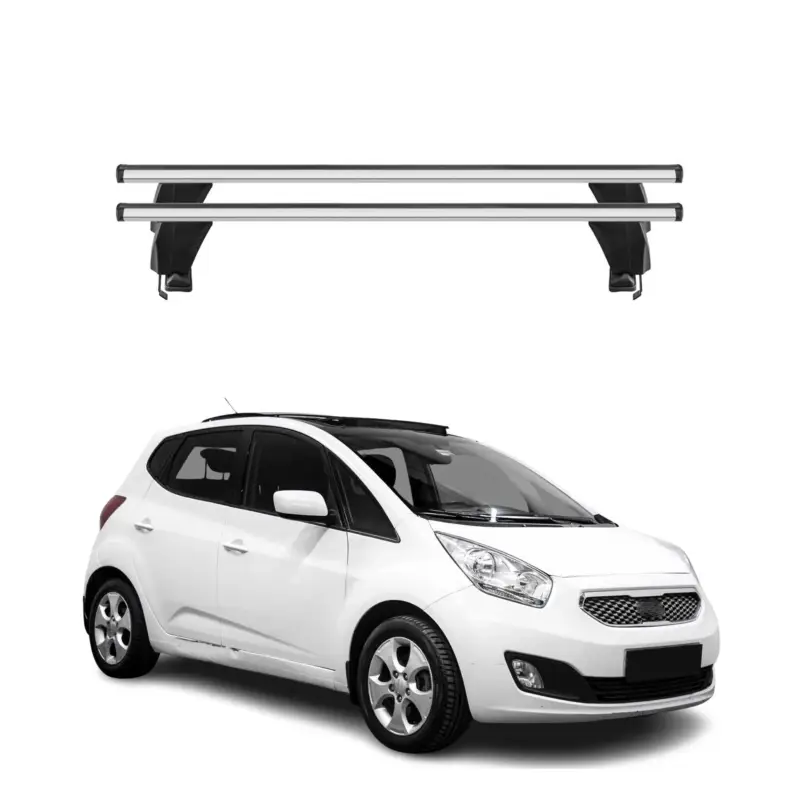 Menabo Dachträger Grundtäger für Kia Venga 2010-2014 50kg Aluminium Silber 2 tlg Markenprodukt
