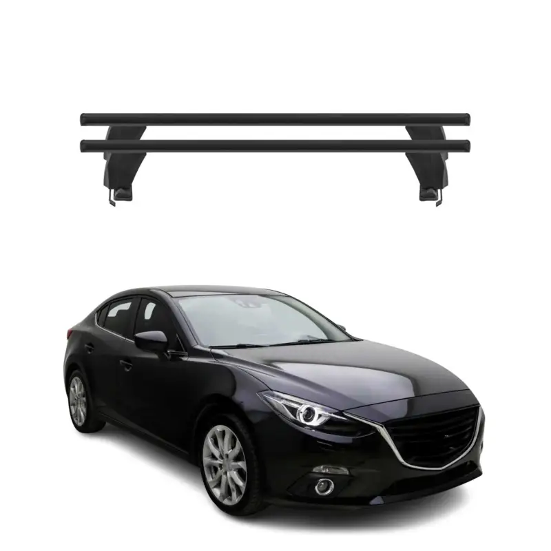 Menabo Dachträger Grundtäger für Mazda 3 BM 2013-2019 50kg Alu Schwarz 2 tlg Saisonangebot