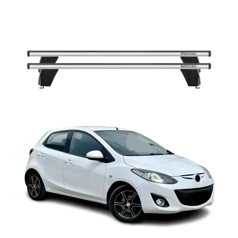 Saisonangebot Menabo Dachträger Grundtäger für Mazda 2 2007-2014 75kg Aluminium Silber 2 tlg