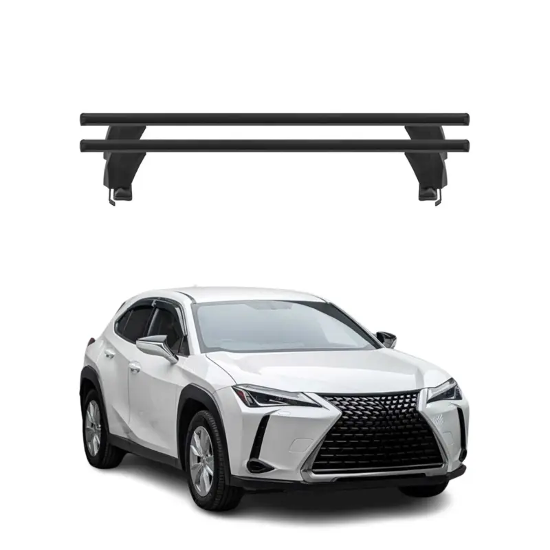 Billig Menabo Dachträger Grundtäger für Lexus UX 2019-2026 50kg Aluminium Schwarz 2 tlg