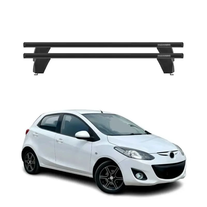 Menabo Dachträger Grundtäger für Mazda 2 2007-2014 75kg Aluminium Schwarz 2 tlg Online Kaufen