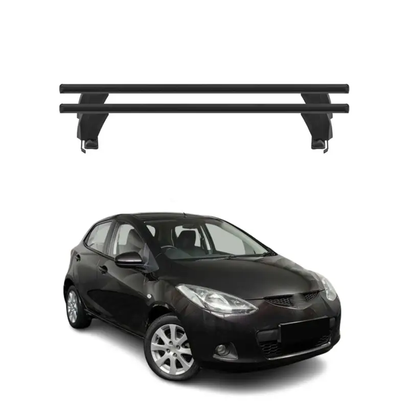 Preis Gesenkt Menabo Dachträger Grundtäger für Mazda 2 2007-2009 50kg Aluminium Schwarz 2 tlg