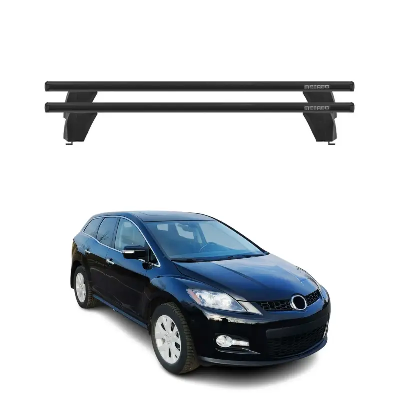 Menabo Dachträger Grundtäger für Mazda CX-7 2006-2012 75kg Alu Schwarz 2 tlg Neu Im Sortiment