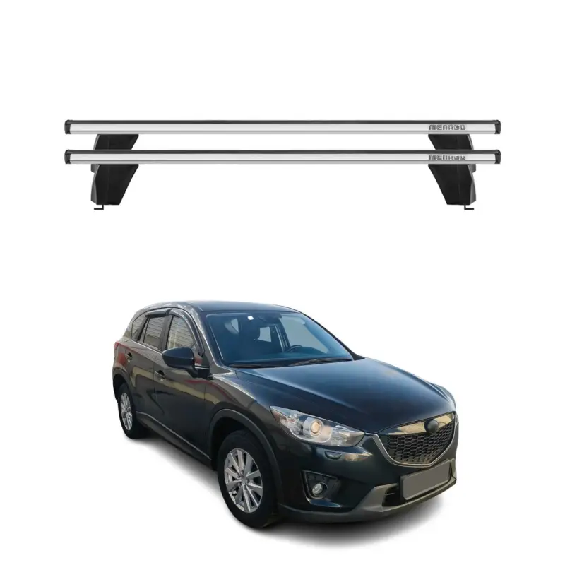 Menabo Dachträger Grundtäger für Mazda CX-5 2012-2016 75kg Alu Silber 2 tlg Bestpreis