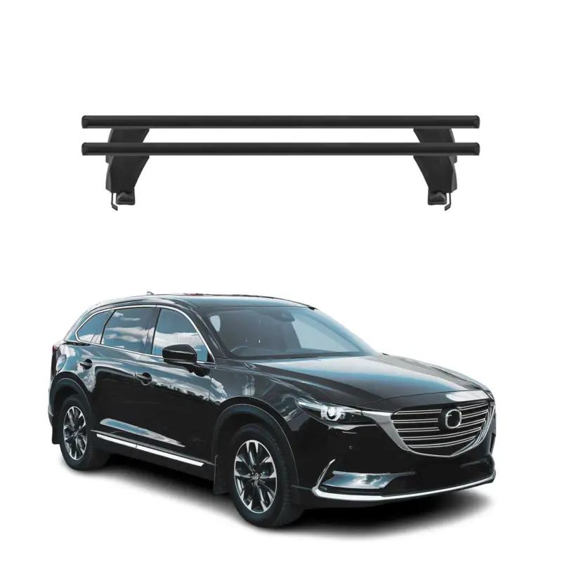 Menabo Dachträger Grundtäger für Mazda CX-9 2016-2024 50kg Alu Schwarz 2 tlg Finale Aktion