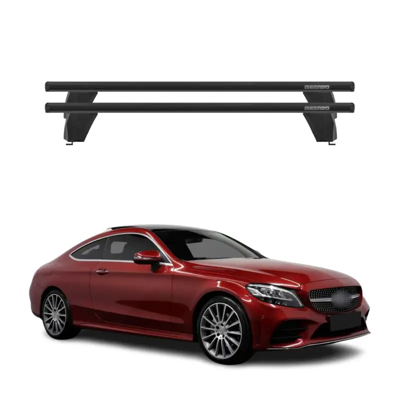 Menabo Dachträger für Mercedes C Klasse C205 Coupe 2017-2023 75kg Alu Schwarz 2x Super-Preis