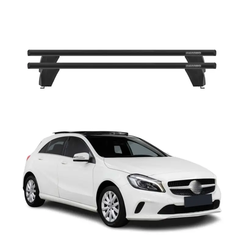 Menabo Dachträger für Mercedes A Klasse W176 2012-2018 75kg Alu Schwarz 2x Sichere Zahlung