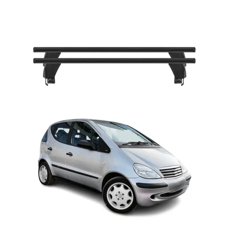 Markenprodukt Menabo Dachträger für Mercedes A Klasse W168 1997-2004 50kg Alu Schwarz 2x