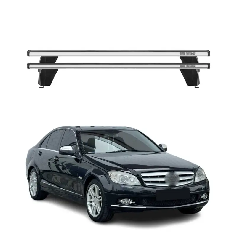 Menabo Dachträger für Mercedes C Klasse W204 Limo 2007-2014 75kg Alu Silber 2x Letzte Chance