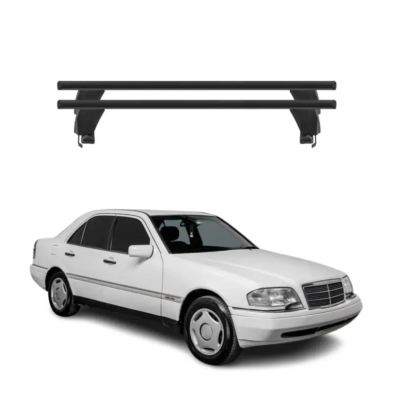 Menabo Dachträger für Mercedes C Klasse W202 Limo 1993-2000 50kg Alu Schwarz 2x Versand Am Gleichen Tag