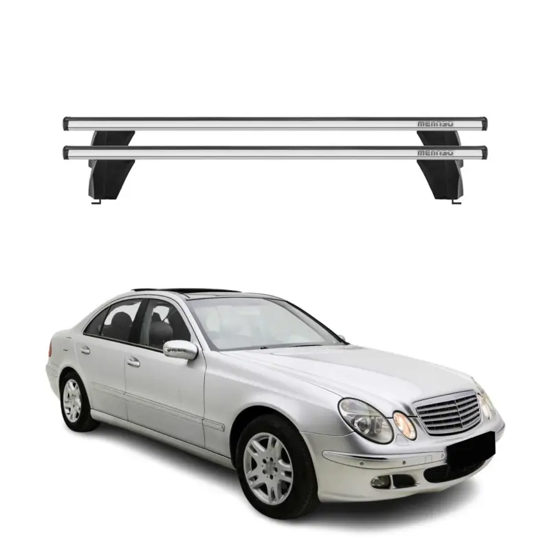 Menabo Dachträger für Mercedes E Klasse W211 Limo 2002-2009 75kg Alu Silber 2x Ausverkauf