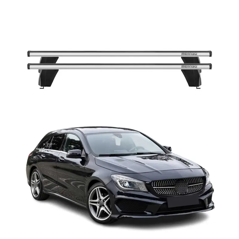 Menabo Dachträger Grundtäger für Mercedes CLA X117 2015-2019 75kg Alu Silber 2x Preisreduziert