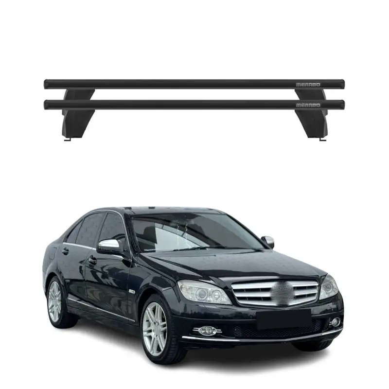 Menabo Dachträger für Mercedes C Klasse W204 2007-2013 ABE Aluminium Schwarz Letzte Chance