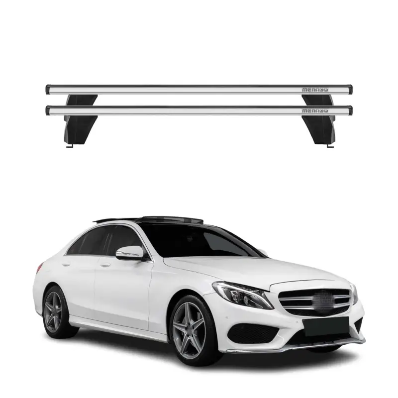 Menabo Dachträger für Mercedes C Klasse W205 Limo 2014-2021 75kg Alu Silber 2x Zertifiziert
