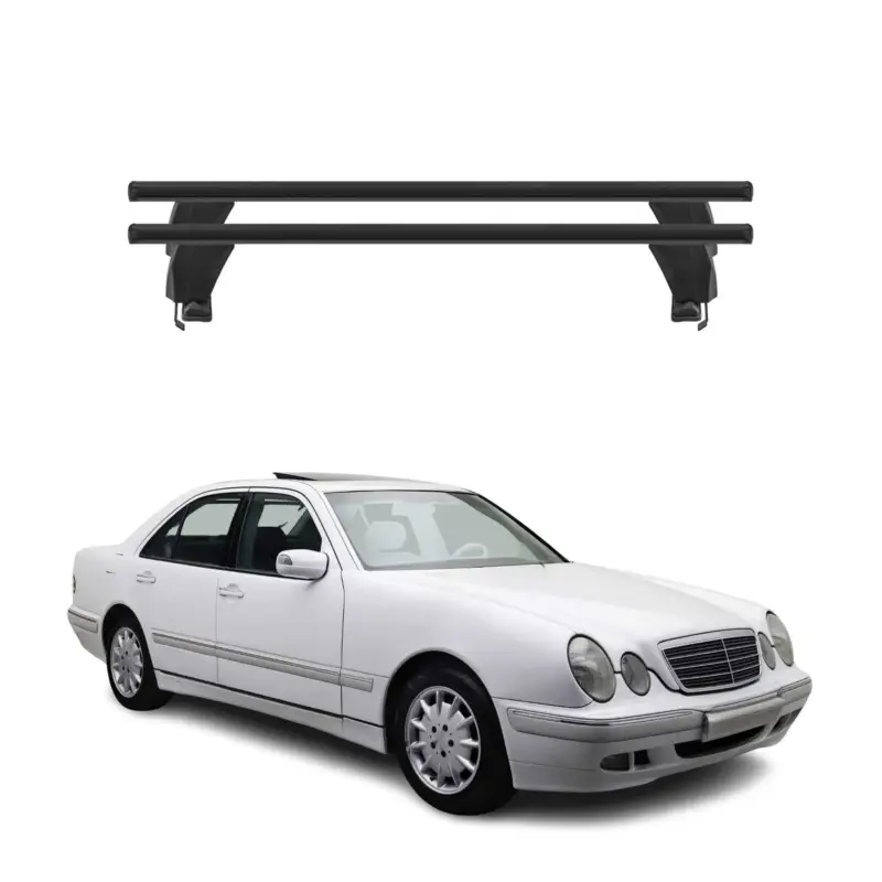 Sofort Bestellen Menabo Dachträger für Mercedes E Klasse W210 Limo 1995-2003 50kg Alu Schwarz 2x
