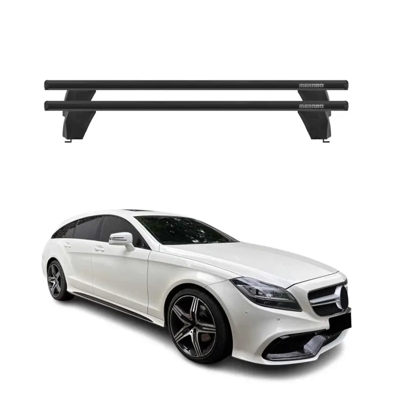 Menabo Dachträger Grundtäger für Mercedes CLS X218 2012-2017 75kg Alu Schwarz 2x Günstig