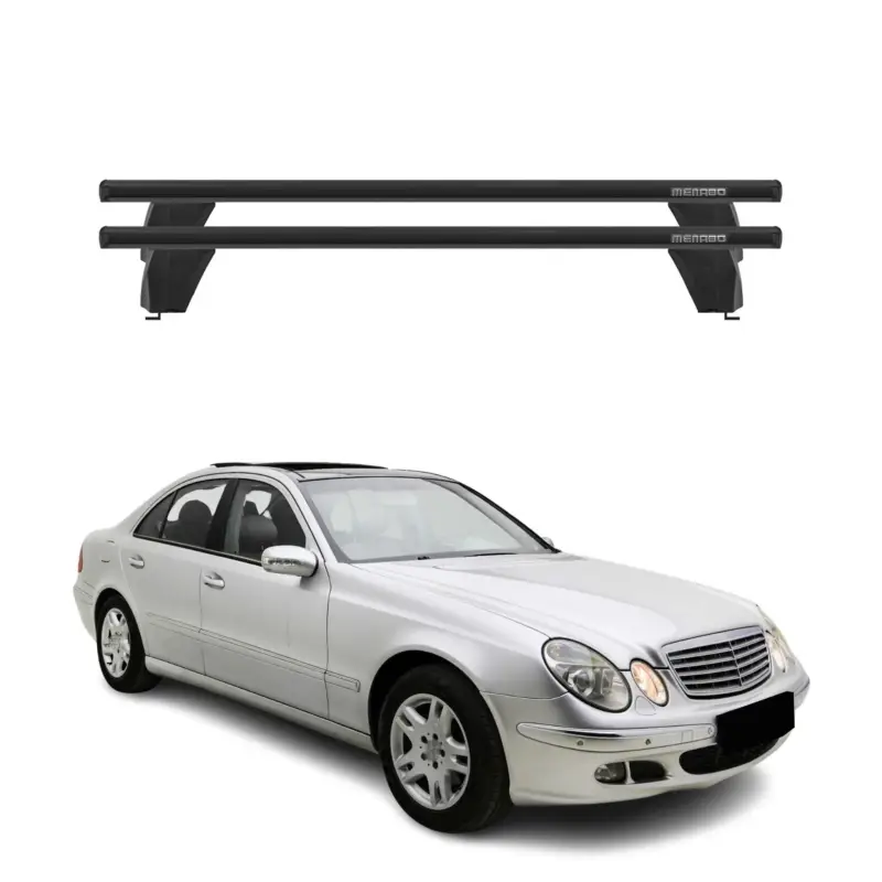 Super-Preis Menabo Dachträger für Mercedes E Klasse W211 Limo 2002-2009 75kg Alu Schwarz 2x