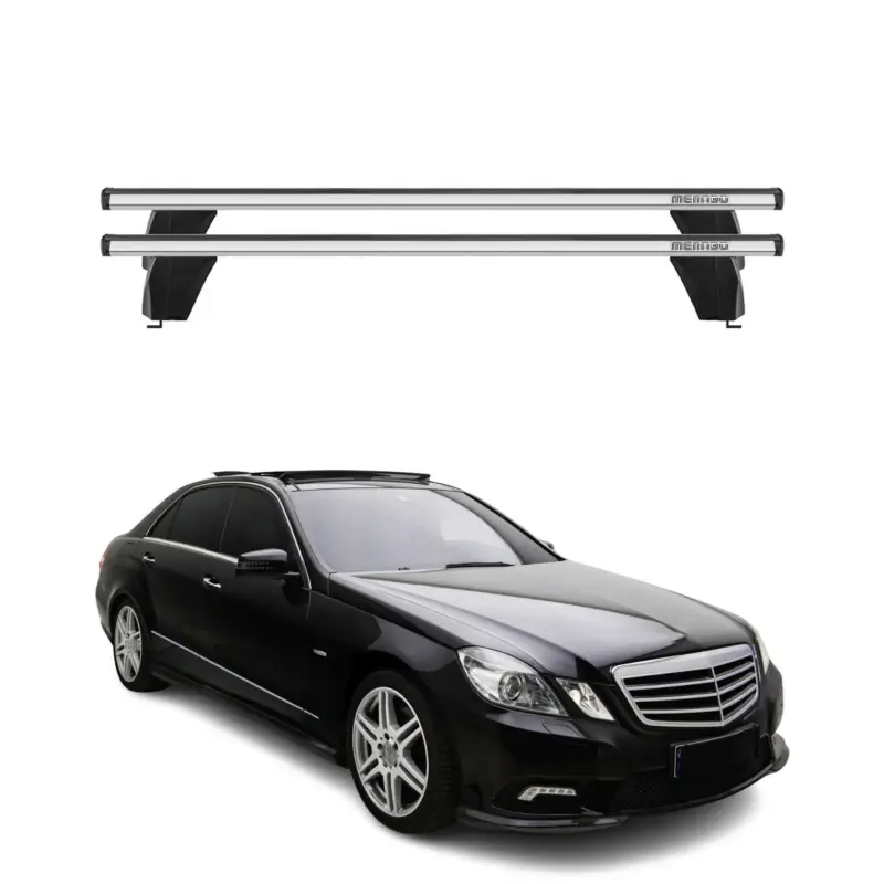 Kracherpreis Menabo Dachträger für Mercedes E Klasse W212 Limo 2009-2013 75kg Alu Silber 2x