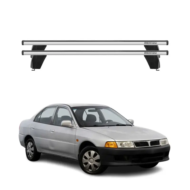 Begrenztes Angebot Menabo Dachträger Grundtäger für Mitsubishi Lancer 1995-2000 75kg Alu Silber 2x