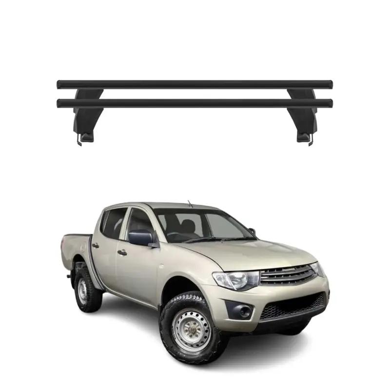 Menabo Dachträger Grundtäger für Mitsubishi L200 2005-2015 50kg Alu Schwarz 2x Neuheit