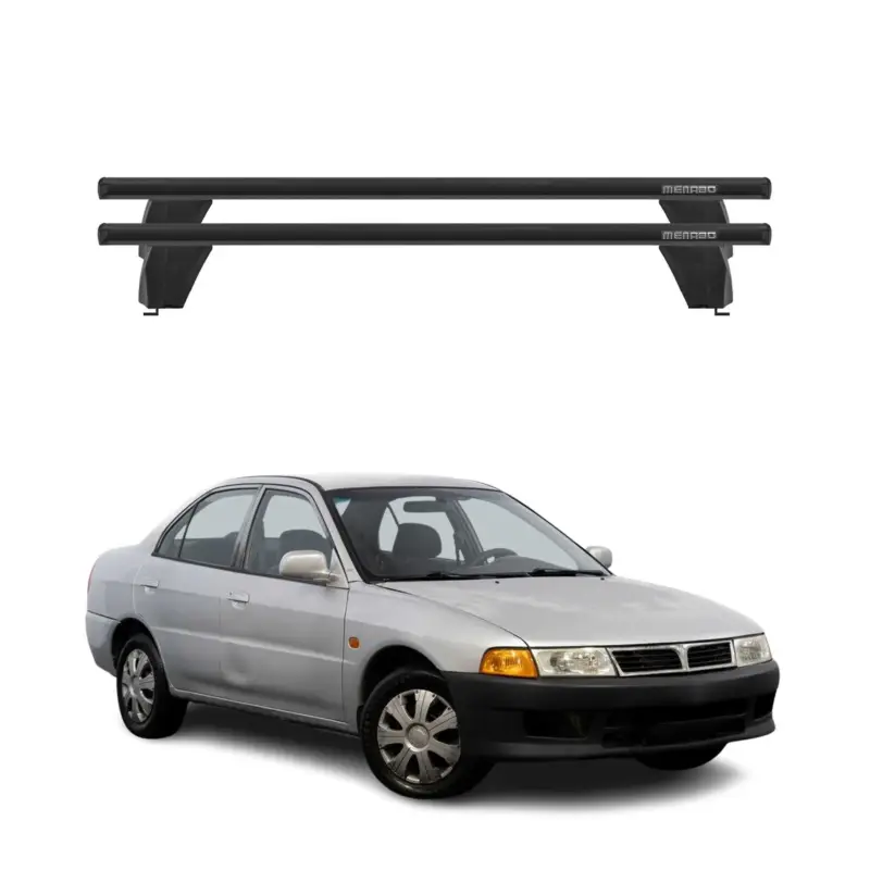 Begrenztes Angebot Menabo Dachträger Grundtäger für Mitsubishi Lancer 1995-2000 75kg Alu Schwarz 2x