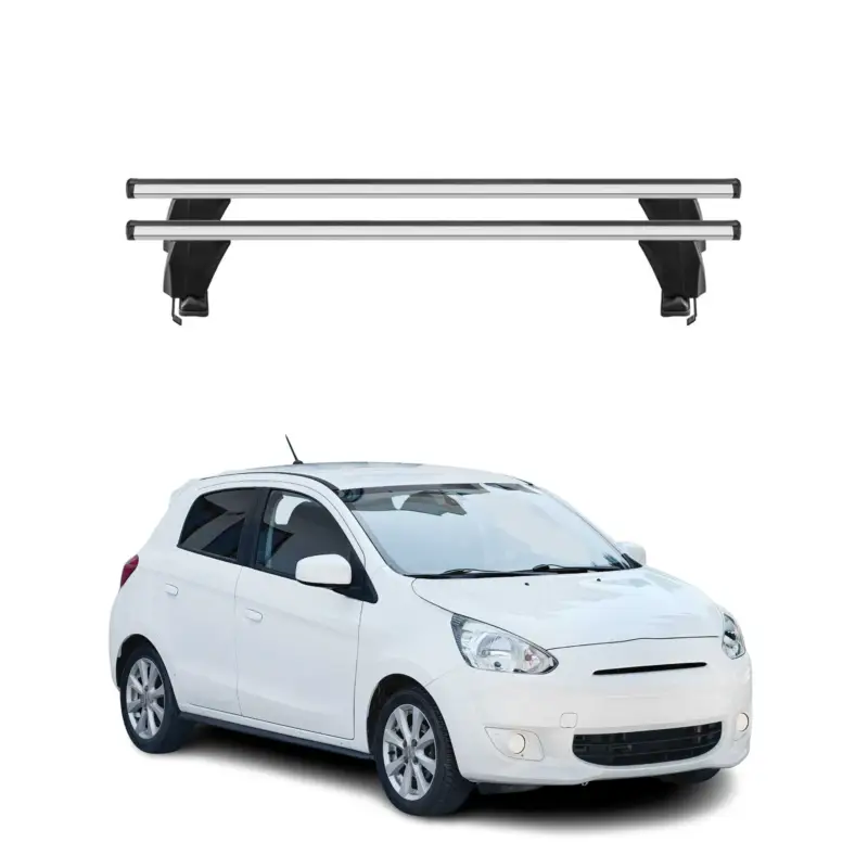 Menabo Dachträger für Mitsubishi Space Star mk2 2013-2016 Pre-FL 50kg Alu Silber Versand Am Gleichen Tag