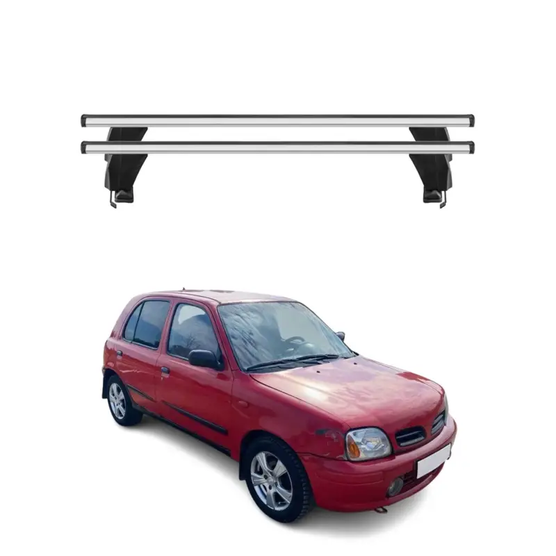 Wochenendangebot Menabo Dachträger Grundtäger für Nissan Micra 1992-2003 5tür 50kg Alu Silber 2x