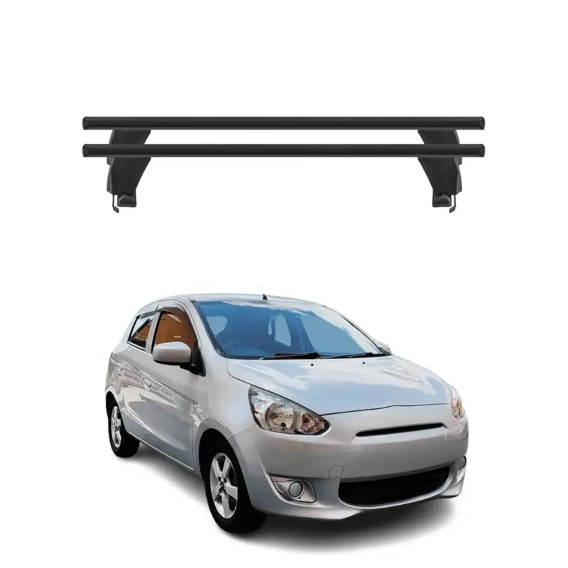 Bestseller Menabo Dachträger für Mitsubishi Mirage Schrägheck 2012-2016 50kg Alu Schwarz 2x