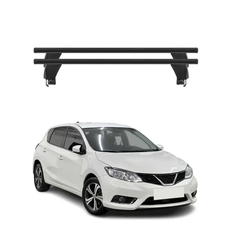 Preis Gesenkt Menabo Dachträger Grundtäger für Nissan Pulsar 2014-2018 50kg Alu Schwarz 2 tlg