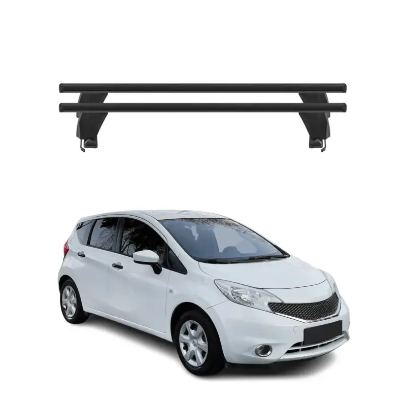 Solange Der Vorrat Reicht Menabo Dachträger Grundtäger für Nissan Note 2012-2017 50kg Alu Schwarz 2 tlg